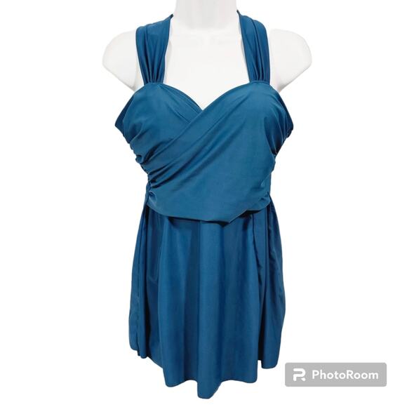 Cocopear Women's Elegant Crossover One Piece Swimdress Swimsuit Size M - Picture 1 of 15